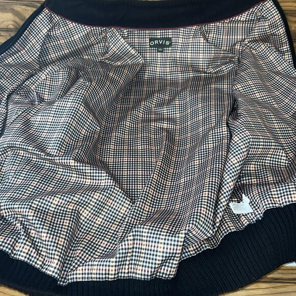 Orvis Wool Jacket‎ Mens Large Full Zip Lined Windbreaker Shoulder Patch Black - Picture 4 of 9